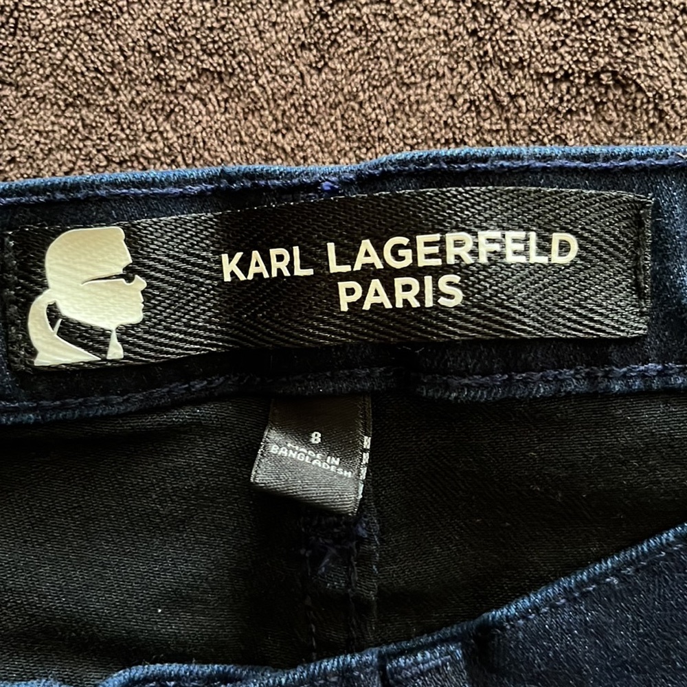 KARL Lagerfield Paris dark blue skinny jeans  size 8 - Picture 3 of 5